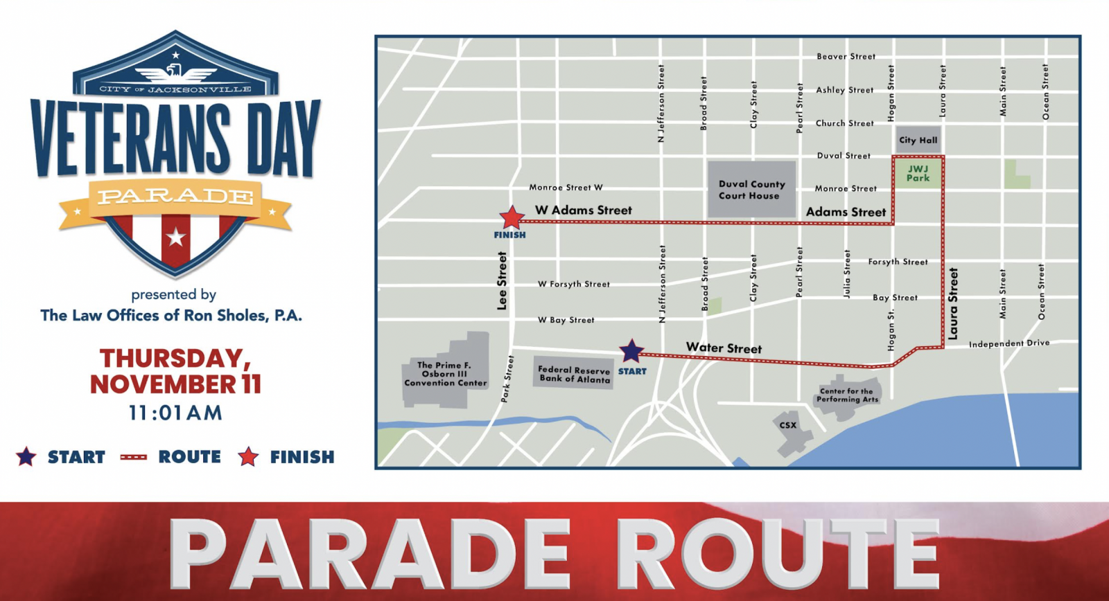 Jacksonville Veteran S Day Parade Route And Info